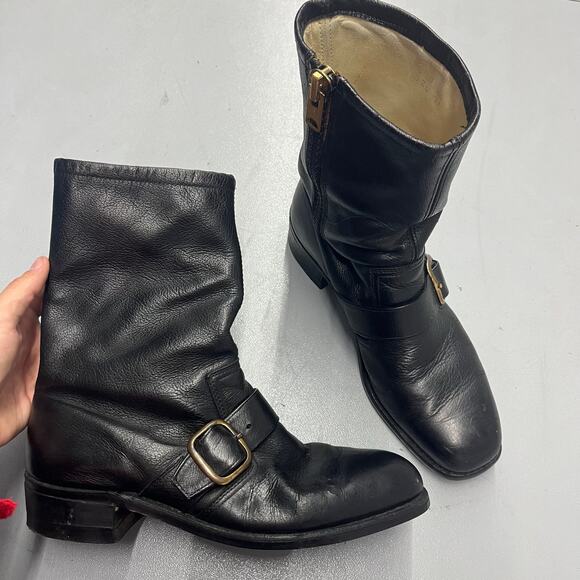 American Vintage Other - True Vintage 1960's 70's Black Engineer Buckle Boots Talon Zipper Mens SZ 9 1/2